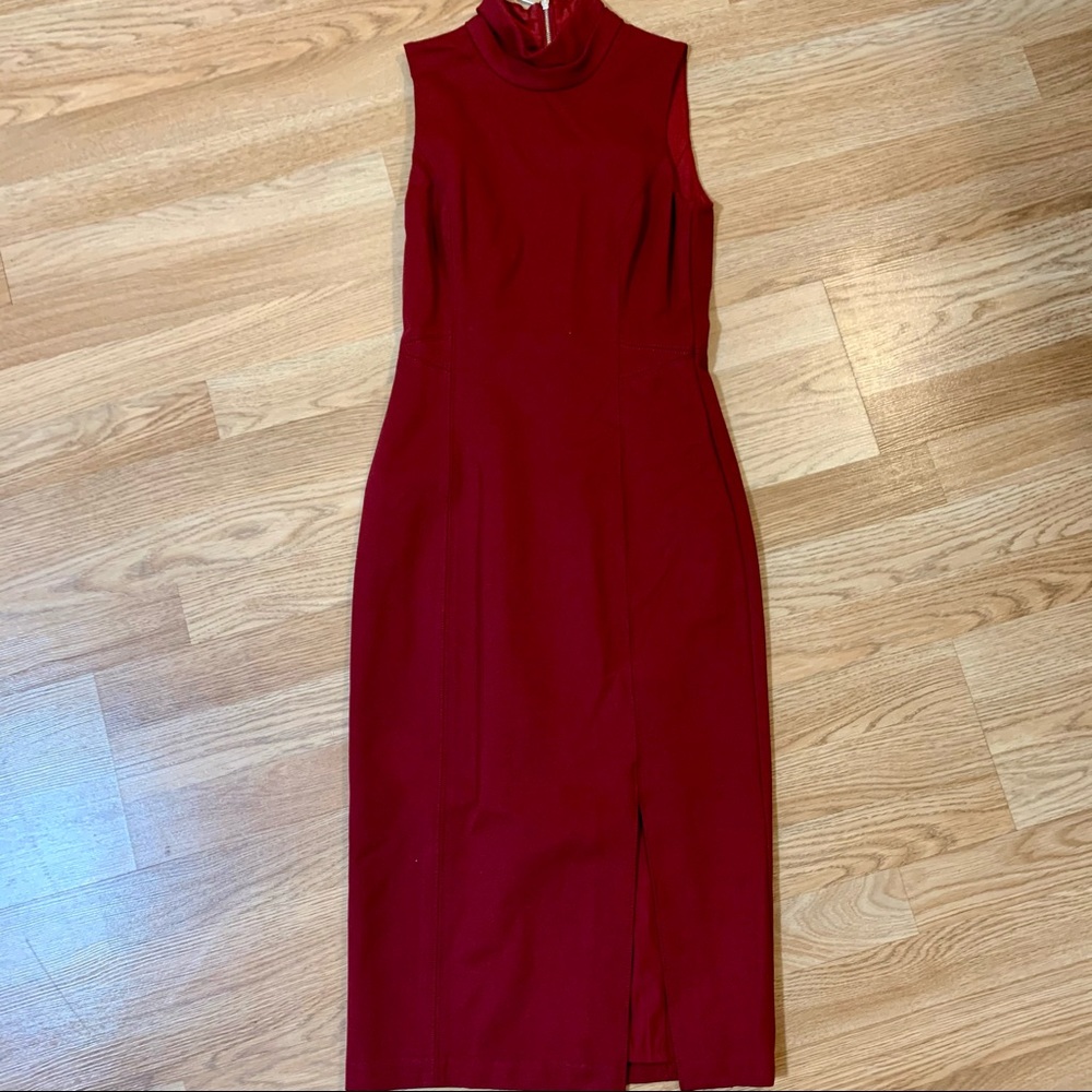 White House Black Market High Neck Midi Dress
